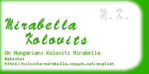 mirabella kolovits business card